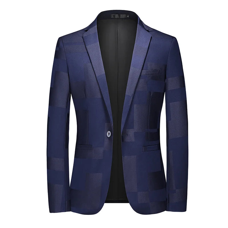 2024 Summer Men's Business Suit Jacket | Single Breasted Jacquard Blazers