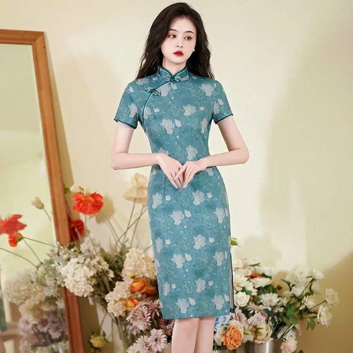 Vintage Cheongsam Qipao Dress | Elegant Ethnic Style for Women | Party Streetwear