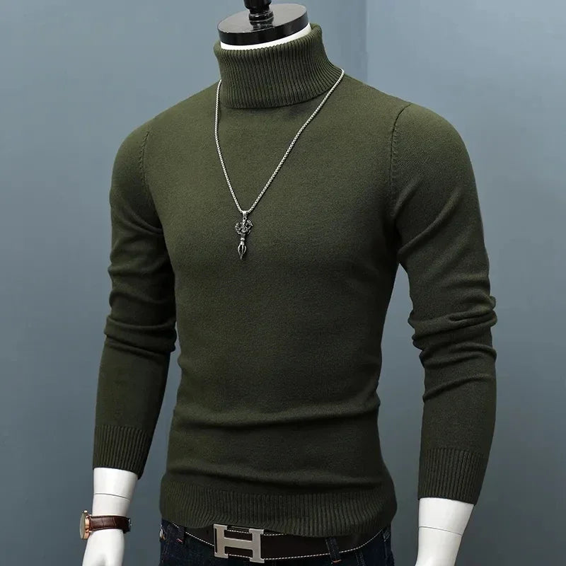 Winter Thick Warm Sweater Men Turtleneck Sweaters Slim Fit  Pullover Men Classic Brand  Casual Male Sweater L05