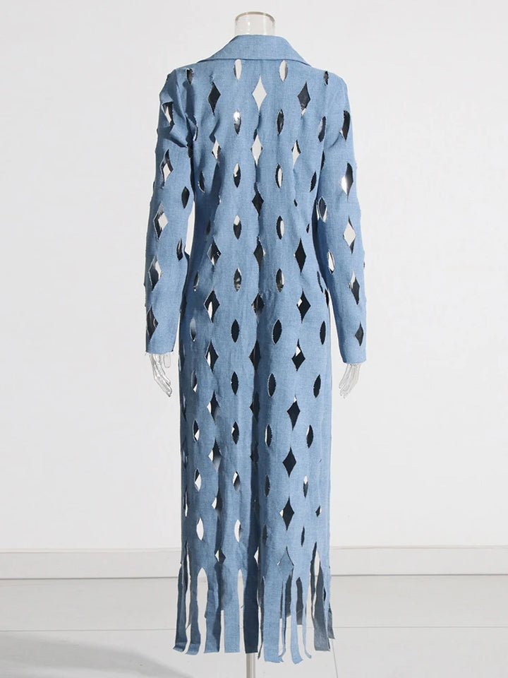 Upgrade Your Style with TWOTWINSTYLE Denim Tassel Coat - Perfect Fit for Women!