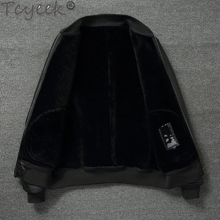Men's Winter Fur Coats - Genuine Sheepskin Leather Jackets