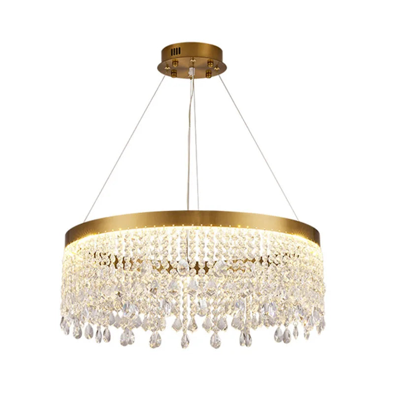 Modern Minimalist Luxury Crystal Chandelier Hotel Lobby Living Room Bedroom Led Indoor  Pendant Lighting Hanging Lamp