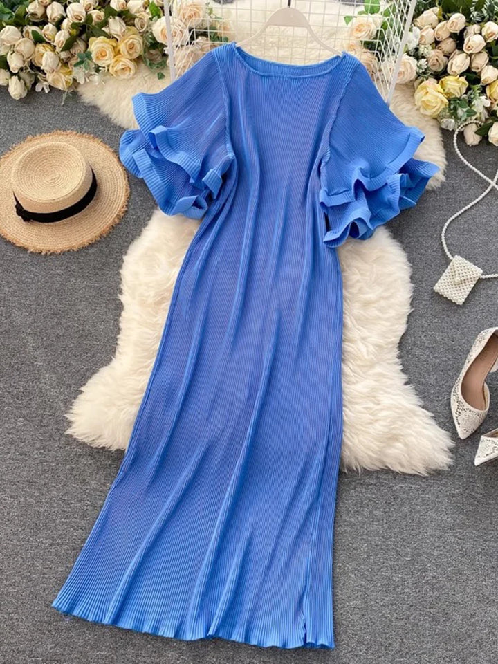 Spring 2024 Pleated Ruffles Dress