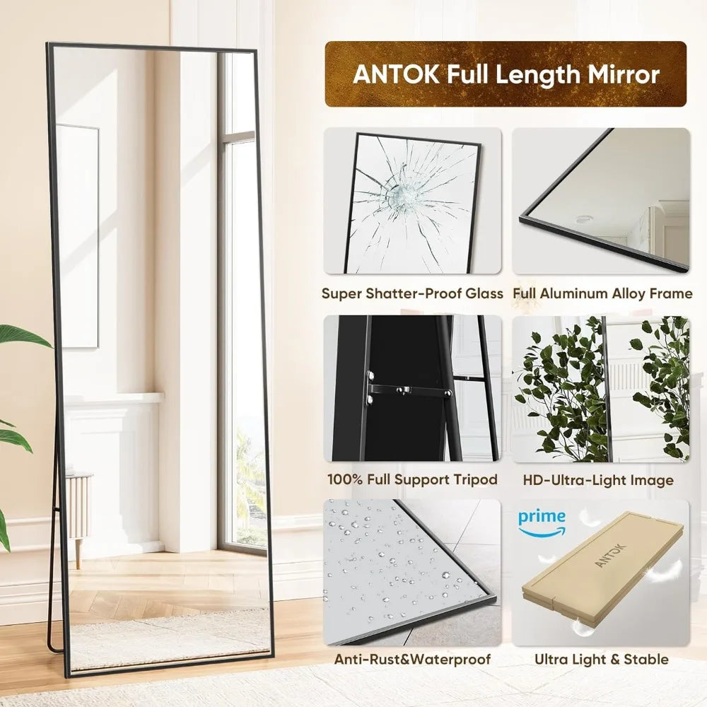 Upgrade Your Space with Our Stunning Full Length Mirror - High Quality, HD-Imaging, Multifunctional - Satisfaction Guaranteed!