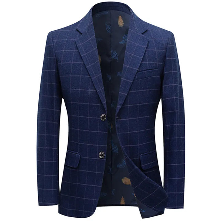 2023 Men's Plaid Suit Jacket - Business & Wedding Ready!