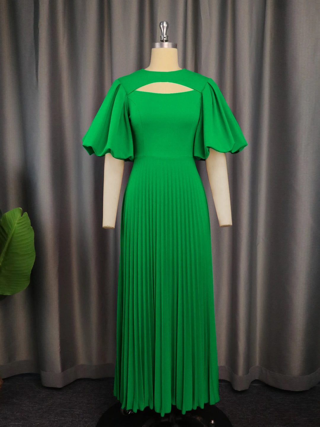 Summer Fuchsia Pleated Dress for Evening Night Crew Neck Chest Cut Out A Line Flowy Dresses Elegant Plus Size Events Gowns