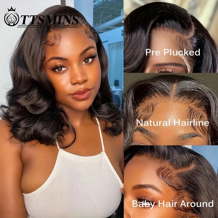 HD Invisible Lace Front Wet & Wavy Bob Wig