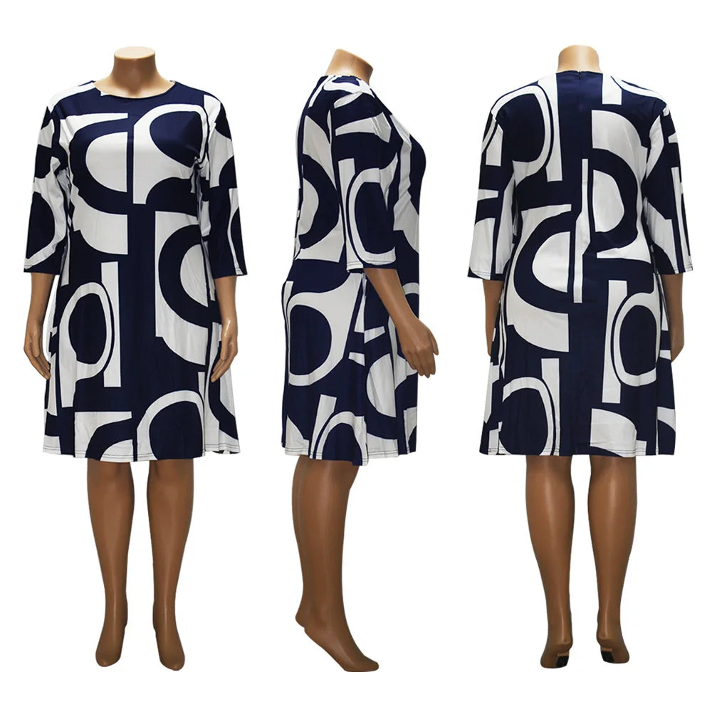 2023 Elegant Printed Midi Dress - Plus Size, Wholesale - Shop Now!