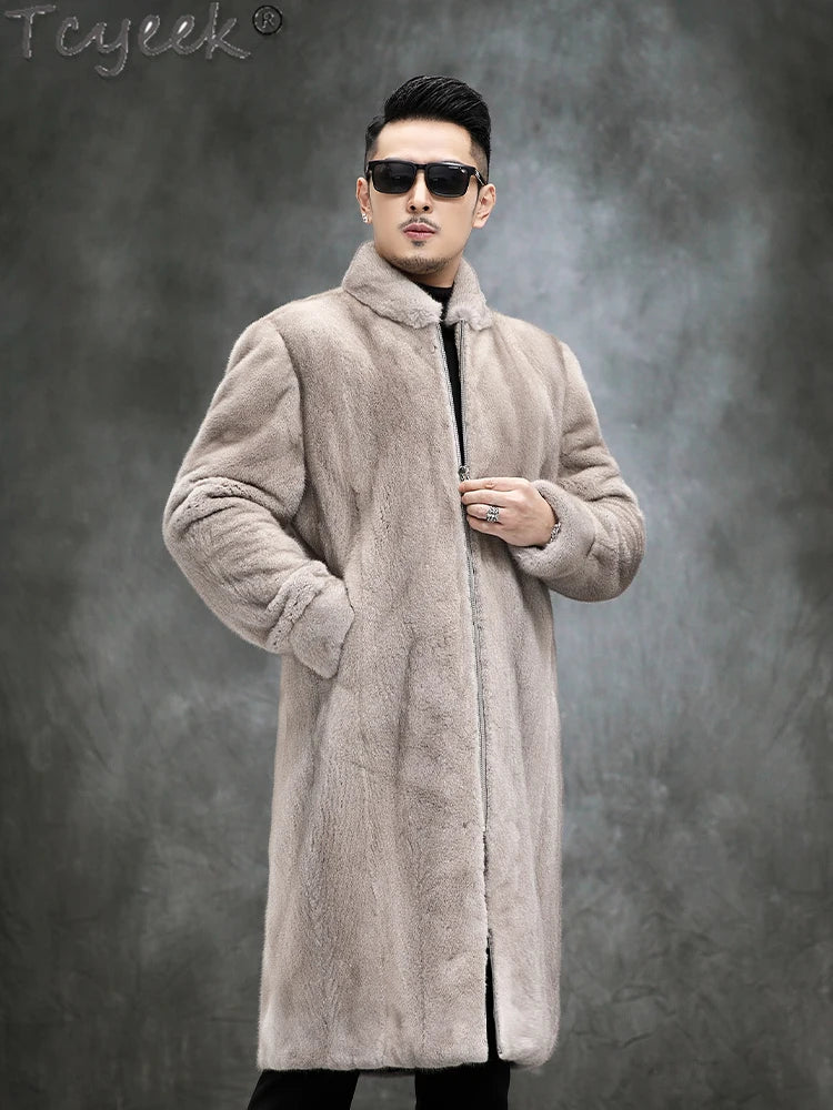 High-End Men's Mink Fur Coat