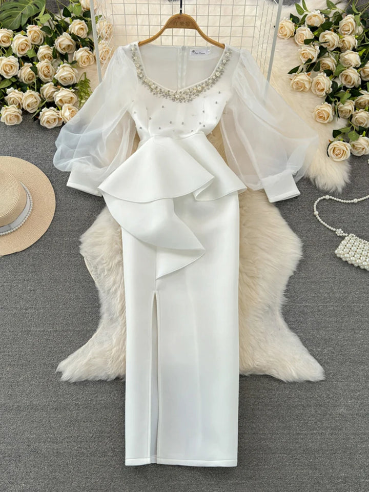 Sexy High Waist Ruffles Wrap Buttocks Dress