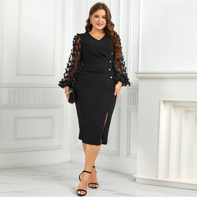 Elegant Plus Size Lace Evening Dress for Women | 2023 Collection