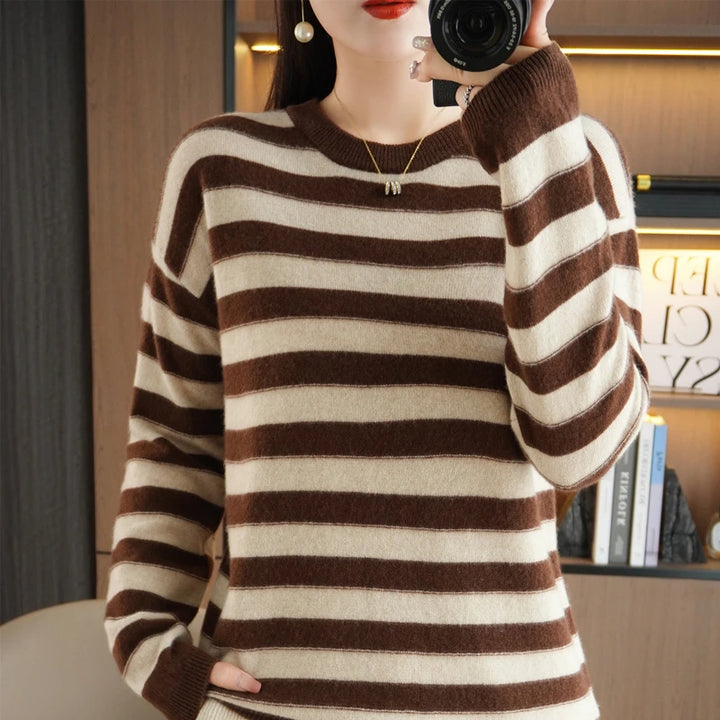 2024 Cashmere Striped Women's Pullover