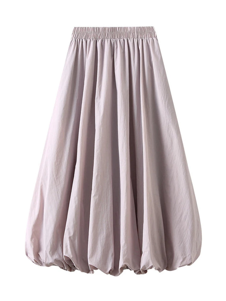 LANMREM Solid Color A-line Skirt - Versatile Spring Fashion 2024