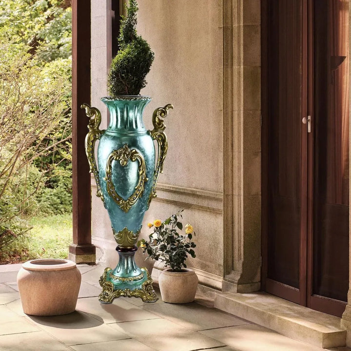 Trophy Floor Vase for Living Room Decor Vases 35.4 Inch Green Tall Floor Vase Home Decorations Decoration Flower Garden