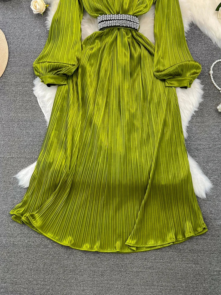 XFPV Women Diamond Pleated Dress SM9902