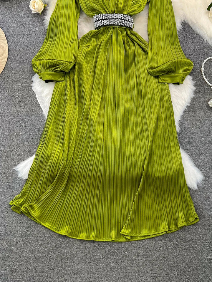 XFPV Women Diamond Pleated Dress SM9902