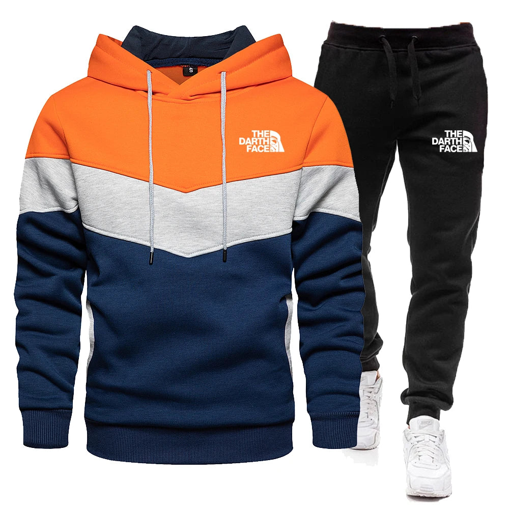 2023 New Men Hoodies Sweatshirt+Sweatpants Suit Autumn Winter Brand Sportswear Sets Tracksuit Men's Pullover Jacket Set