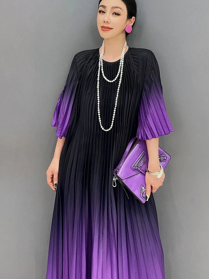 Luxurious Pleated Dress - Elegant Fashion for Women