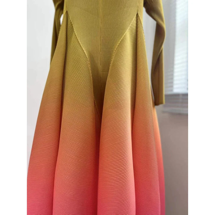 Elegant Miyake Pleated Maxi Dress 2023