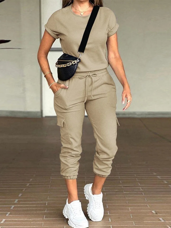 Upgrade Your Style with 2023 Denim Print Top & Pants Set for Women - 2 Fashionable Pieces!
