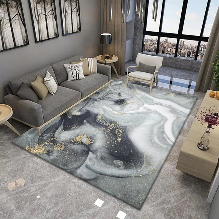 Nordic Marble Living Room Carpet Light Luxury Abstract Balcony Study Area Rugs Bedroom Carpets Cloakroom Non-slip Floor Mats