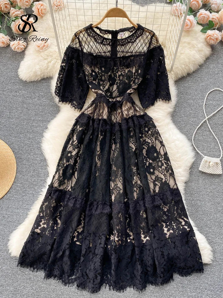 SINGREINY Lace Evening Party Dress 2022