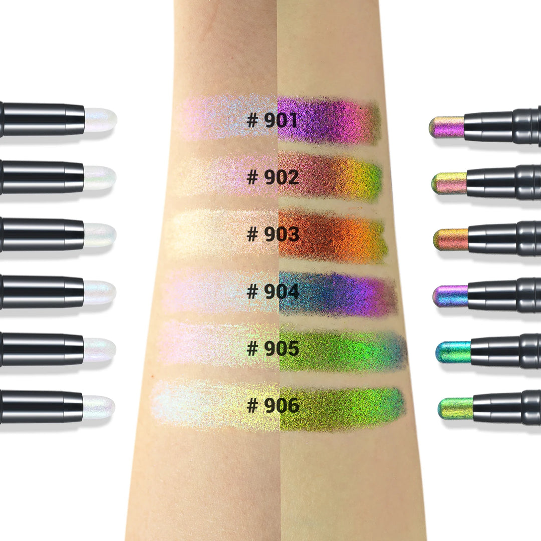 Effortlessly Glam: 2-In-1 Multichrome Eyeshadow Sticks for Creaseless, Waterproof & Long-Lasting Eye Looks