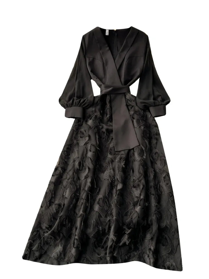 Chic Puff Sleeve Dress: High Waist A-line Vestidos 2024 Collection