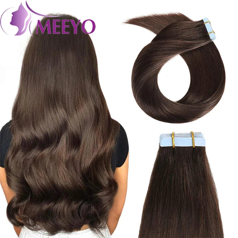 Premium Brazilian Hair Tape Extensions - Straight 20 Pcs