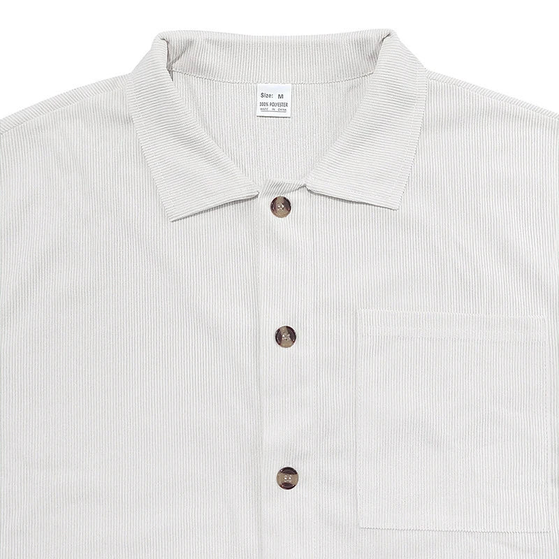 Men's Summer Beach Casual Two Piece Set - Solid Color Loose Short Sleeve Shirts and Shorts