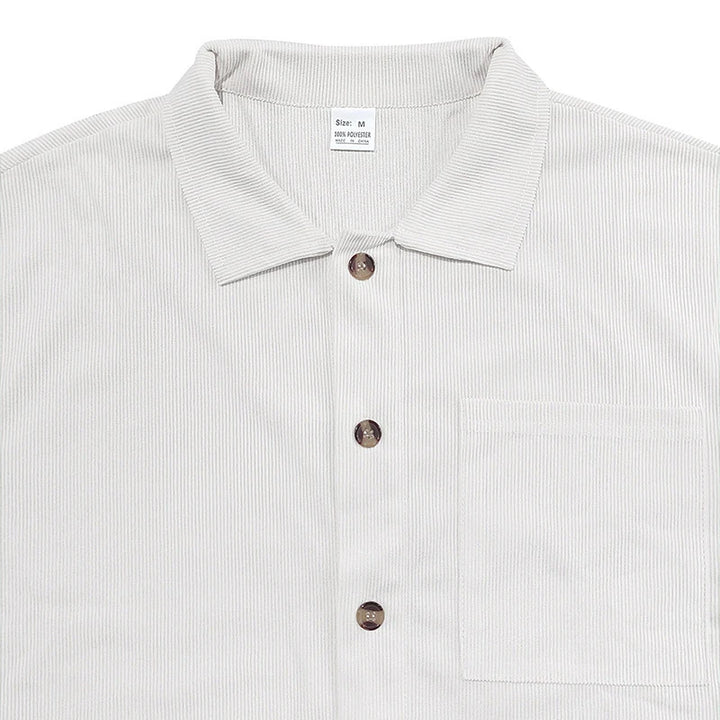 Men's Summer Beach Casual Two Piece Set - Solid Color Loose Short Sleeve Shirts and Shorts