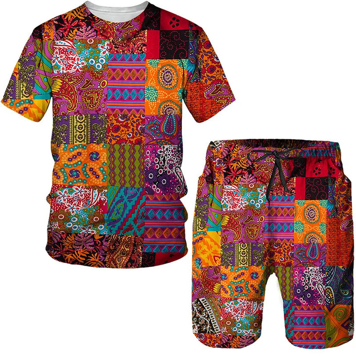 Stylish Kids Sets: 3D Print Graffiti Swimwear & Tees for Boys & Girls