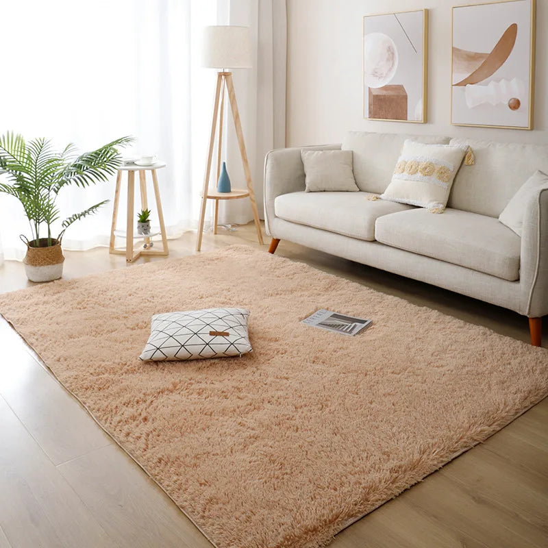 White Fluffy Hall Carpet Modern Living Room Bedroom Home Decor Large Mats Thickened Non-Slip Girl Children's Room Pink Furry Rug