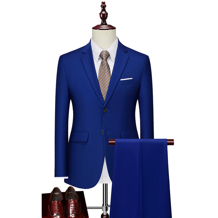 Men's 3-Piece Slim Fit Suit Set for Business, Formal, or Wedding - Jacket, Vest, and Pants