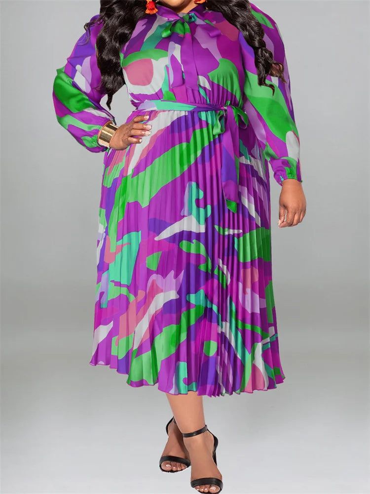 Wmstar Printed Tie Dye Maxi Dress