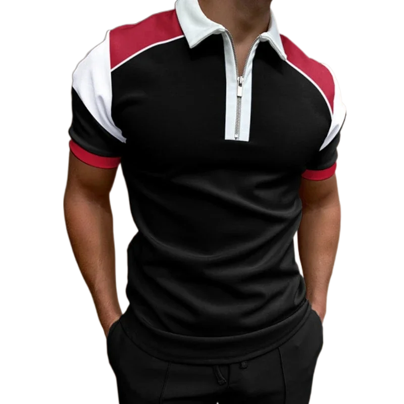 Men's Grid Stripe Polo Shirt