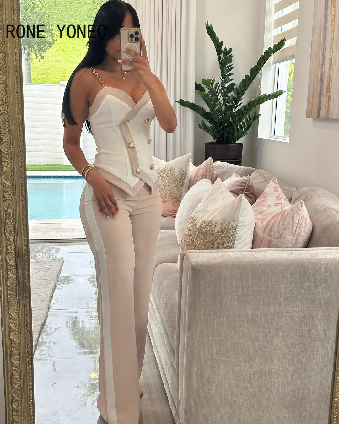 Upgrade Your Work Wardrobe: Chic Sleeveless Vest & Striped Pants Set