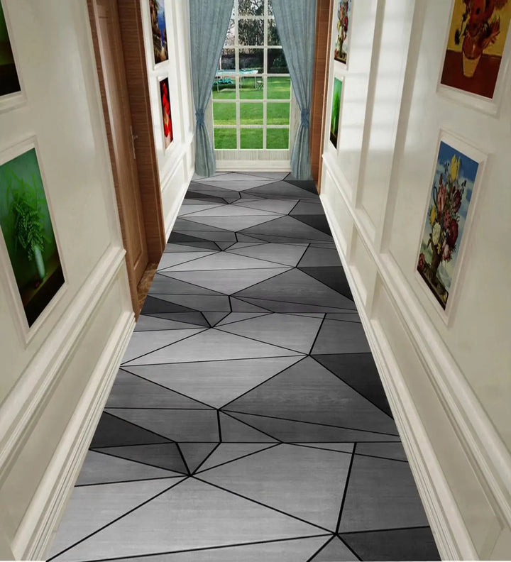 Nordic Geometric Long Corridor Carpet Light Luxury Home Hotel Runner Rugs Can Be Customized Villa Stair Mat Non-slip Hallway Rug