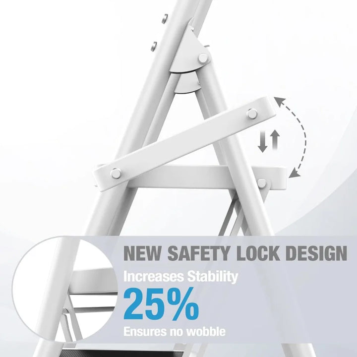 Ultimate 3-Step Ladder: Sturdy, Portable, Anti-Slip