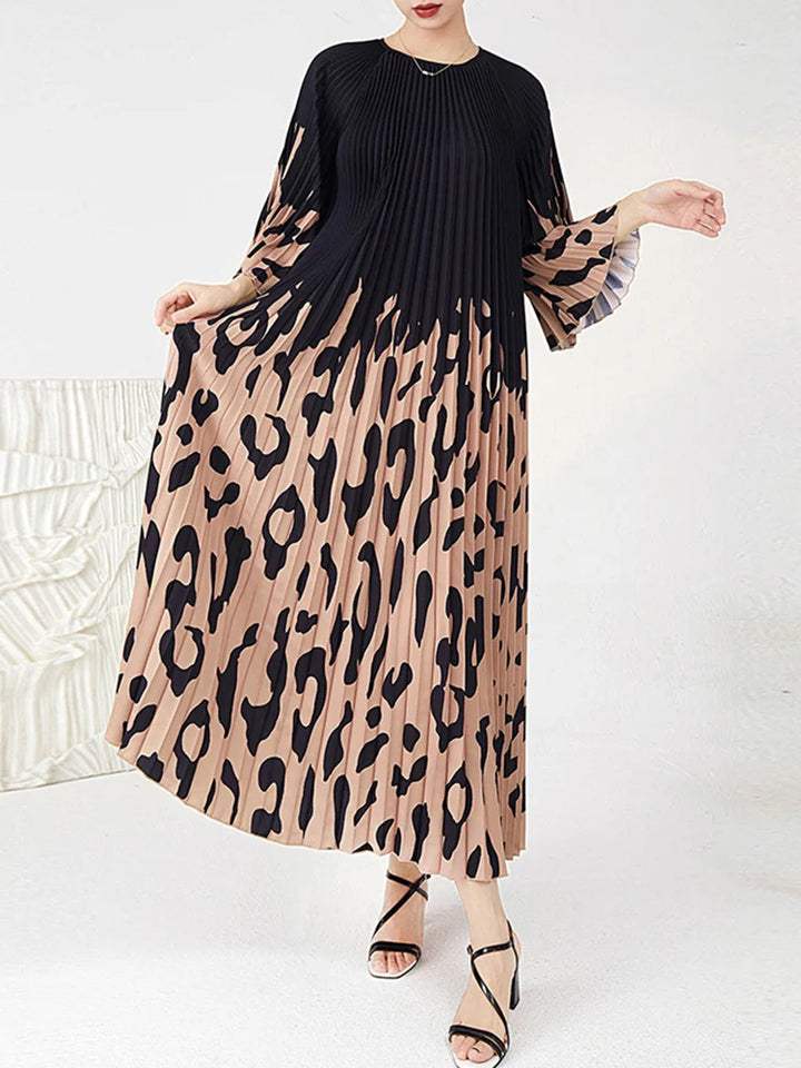 Leopard Print O-neck Dress - 2024 Summer Collection | LANMREM