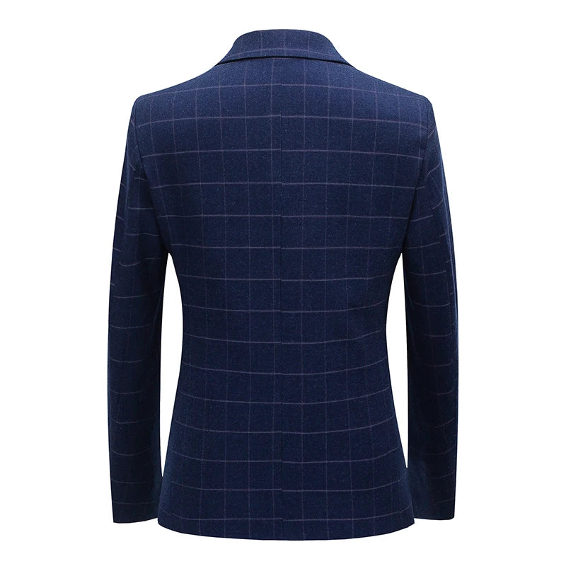 2023 Men's Plaid Suit Jacket - Business & Wedding Ready!