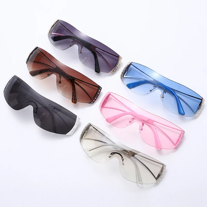 2022 Luxury Oversized Sunglasses for Women - Retro Wrap Around Shades with UV400 Protection