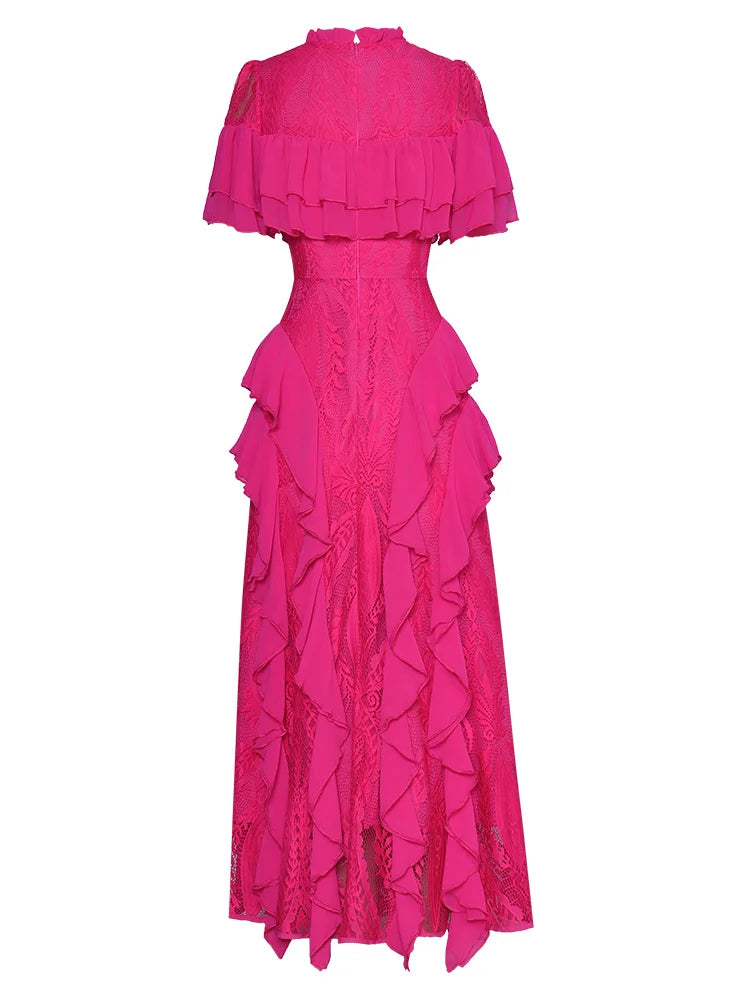 Stylish Hollow Out Ruffled Maxi Dress for Women - 2023 Summer Collection