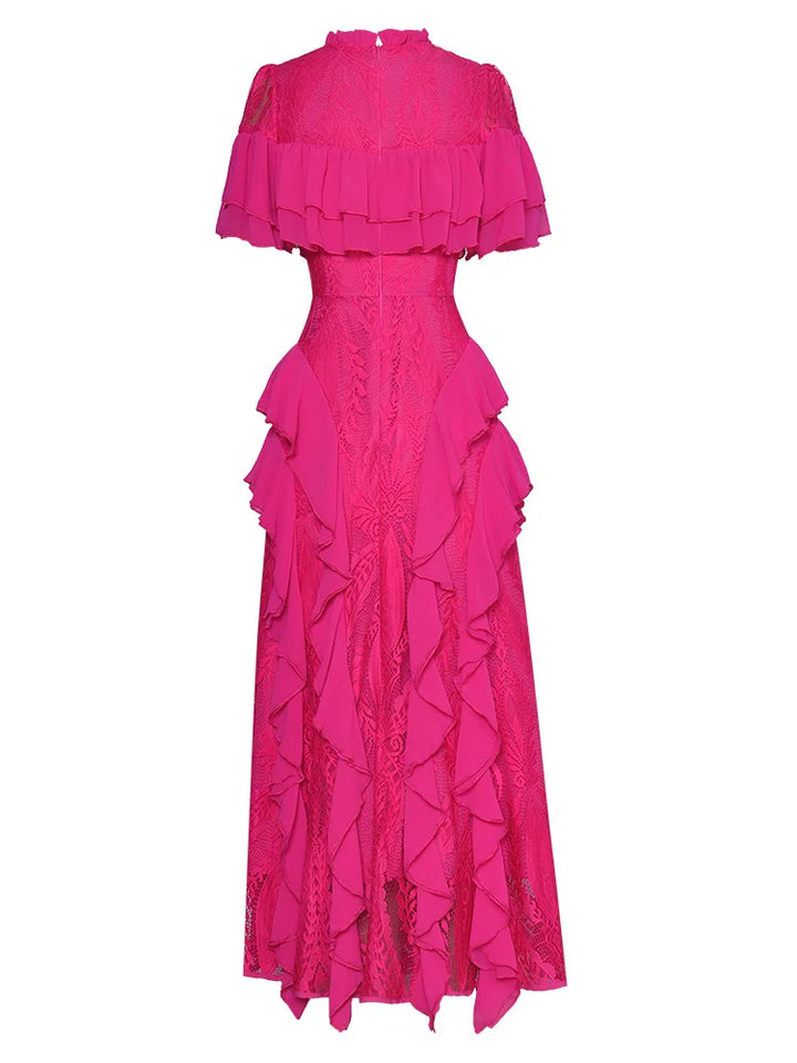 Stylish Hollow Out Ruffled Maxi Dress for Women - 2023 Summer Collection