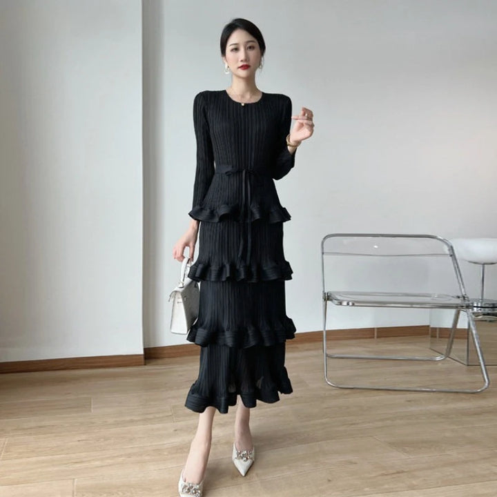 2023 Spring Pleated Dress: ASM Miyake High-grade Women's Clothing with Niche Design and Casual Party Style