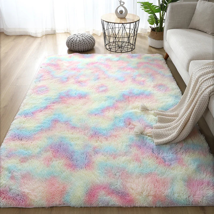 White Fluffy Hall Carpet Modern Living Room Bedroom Home Decor Large Mats Thickened Non-Slip Girl Children's Room Pink Furry Rug