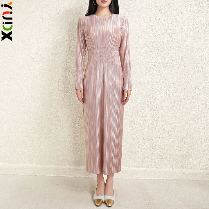 YUDX Miyake Women's Fashion Dress | Slim Fit, Pleated Design | Spring 2024 Collection