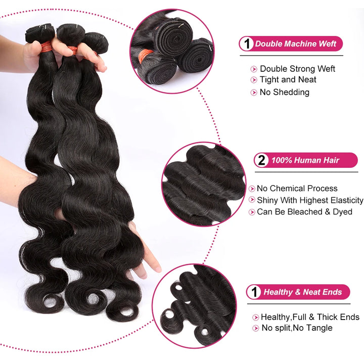 Xcurly Body Wave Hair Bundles - Best Virgin Human Hair