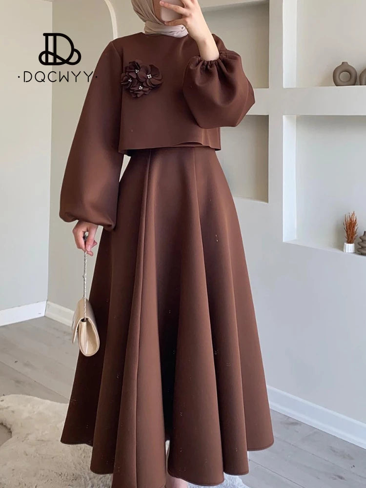 New Fashion Floral Skirts Two-piece Set for Women - Elegant Lady Skirt Sets