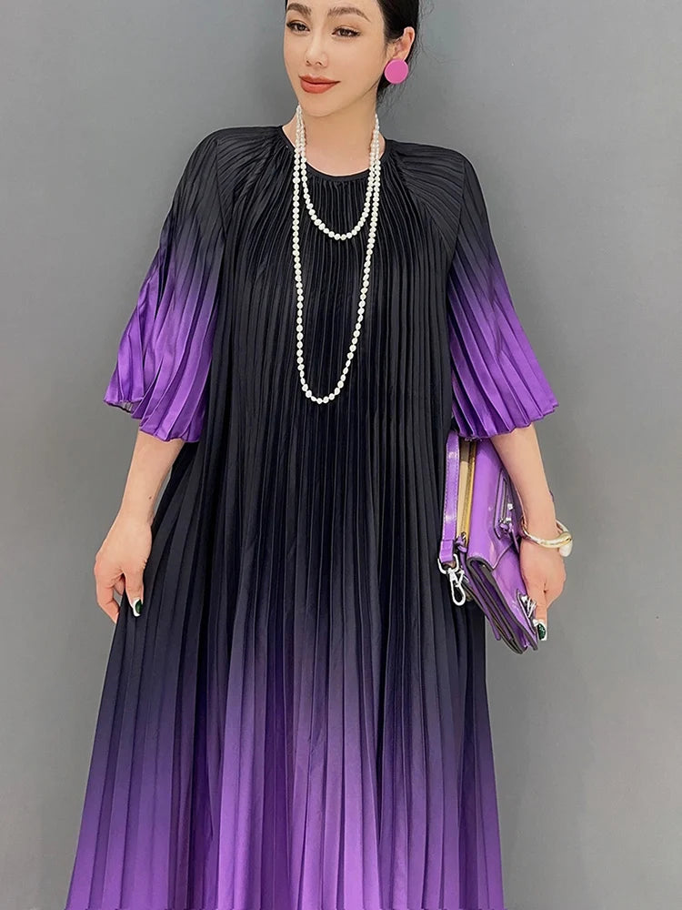 Luxurious Pleated Dress - Elegant Fashion for Women